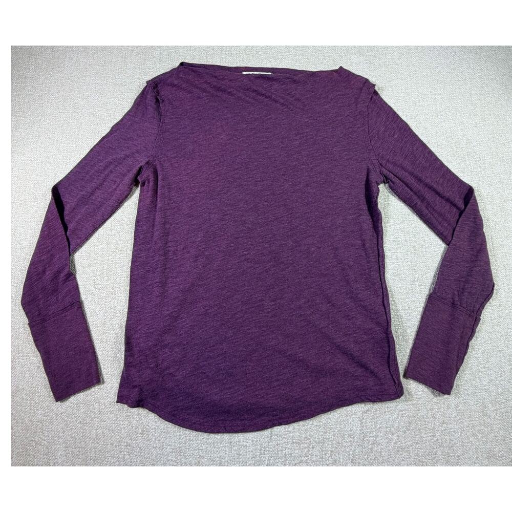 We The Free Women M Boho Knit Purple Long Sleeve Pullover Casual Top Shirt